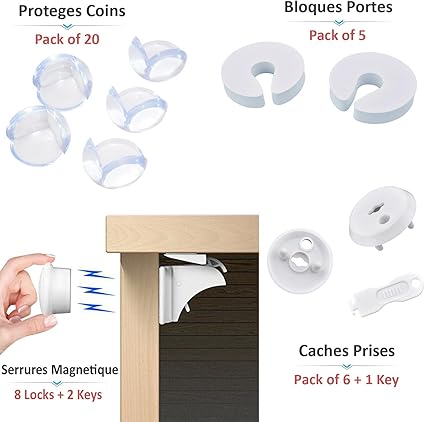 Kit De Securite Bebe Complet 8 2 Bloque Placard Serrure Magnetique Enfant Protege Coin