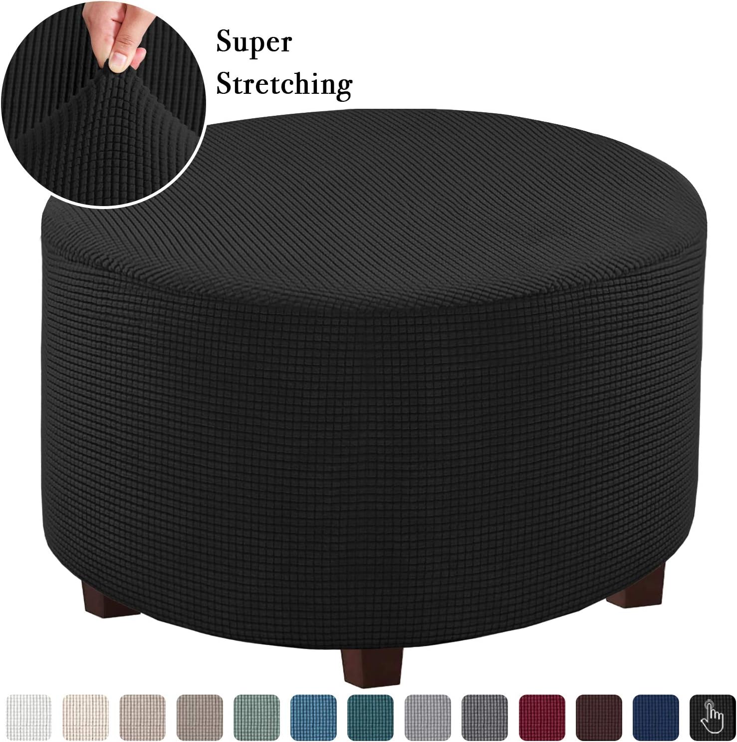 Flamingo P Stretch Ottoman Slipcovers Round Ottoman Covers Removable