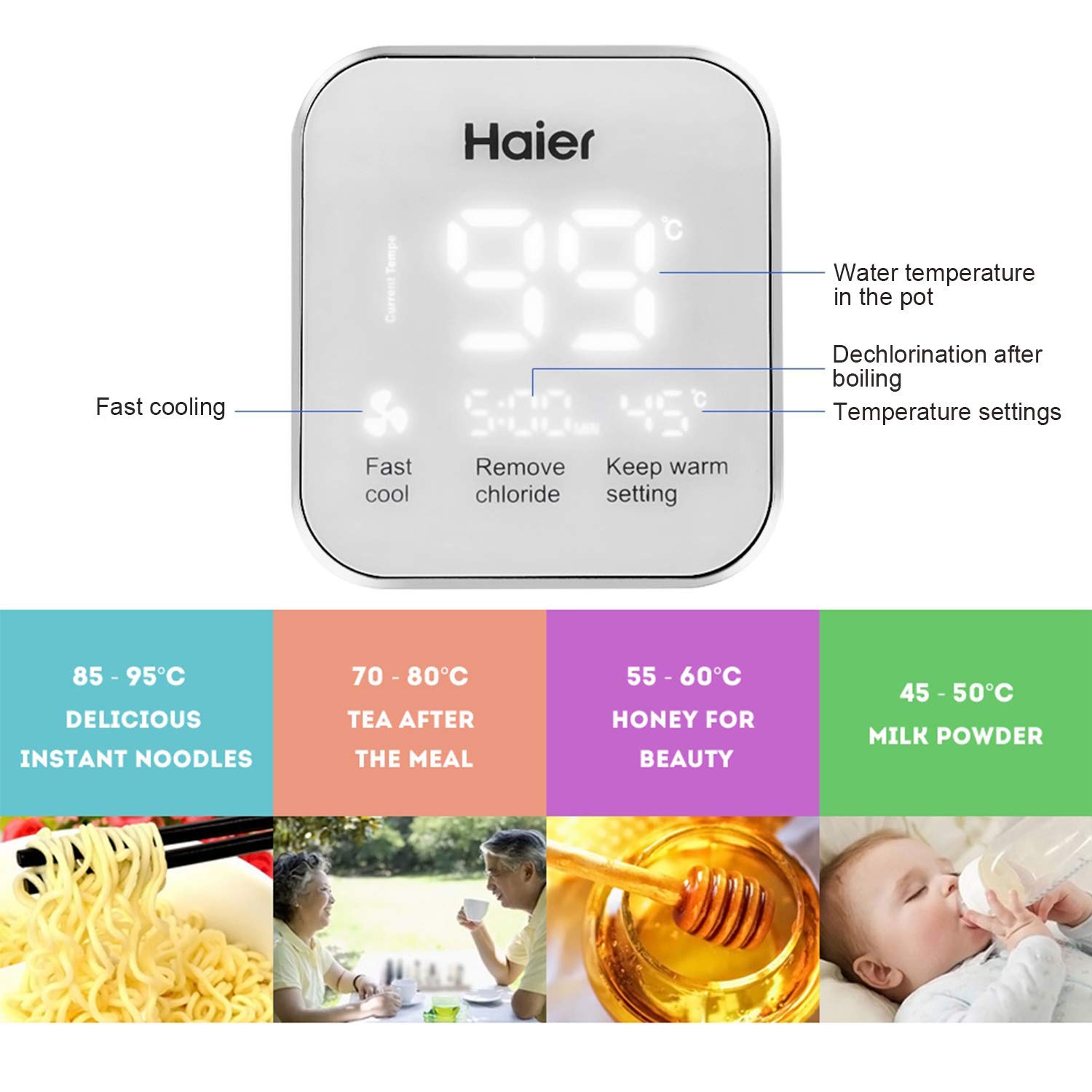 Fast Bottle Warmer Baby Food Steam Blender Joyhero Haier Smart Constant Temperature Milk Modulator for Infant Babies, Intelligent Temperature Control Technique.