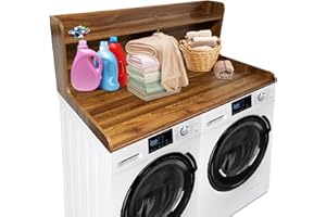 LALFPET 2-Tier Waterproof Washer & Dryer Countertop Shelf – Laundry Leader with 2.75" Edge Rails, Non-Slip Pads, Large Storag