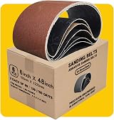 TPmax 150mm x 1220mm Sanding Belt Set 6 Pcs 80/120/150 Grit Aluminum Oxide