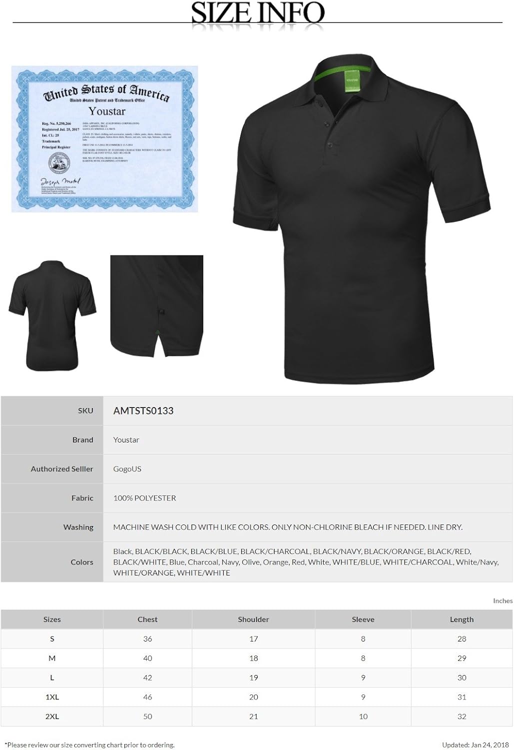 Men's Solid Cool Dri-Fit Active Athletic Golf Short Sleeves Polo Shirt: Clothing