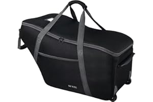 SCTEL Car Seat Travel Bag for Airplane Fits Chicco KeyFit 30, UPPAbaby MESA, Nuna Pipa, Padded Car Seat Bag with Wheels, Infant Gate Check Bag with side pocket, Protective Feet, Adjustable Handle
