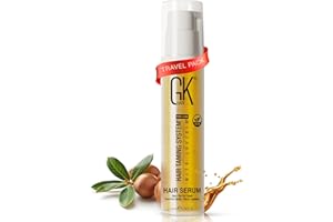 GK HAIR Global Keratin 100% Organic Argan Oil Anti Frizz Mini Serum (0.34 Fl Oz/10ml) Styling Smoothing Strengthening Hydrating & Nourishing Heat Protection Shine Frizz Control Dry Damage Hair Repair