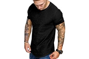 UNI CLAU Fashion Mens T Shirt Muscle Gym Workout Athletic Shirt Cotton Tee Shirt Top