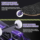 CLYCTIP 31x8 Inch Complete Skateboard Purple 8-Layer Maple Double Kick view 5