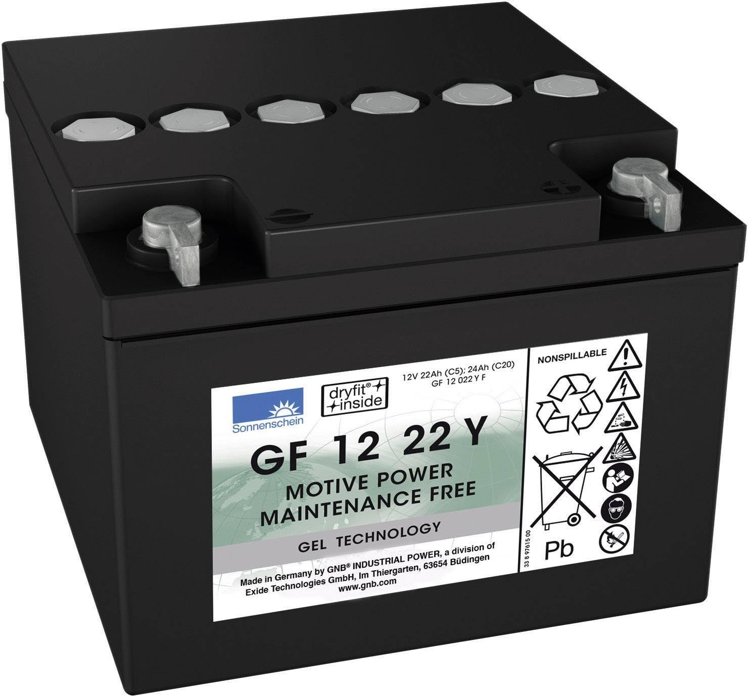 Batterie Plombgel 12 V 22 Ah GNB Sonnenschein GF 12 022 Y C Amazon.fr