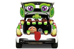 FUDRAGTN Halloween Decorations,Trunk or Treat Car Decorations Kit,Halloween Outdoor Garage Archway Car SUV Party Decor Double Sided Stickers,Halloween Decorations for Garage Door Window Party Outdoor (Green)