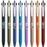 WRITECH Retractable Gel Ink Pens: Multi Colored 2 in 1 Colorful Click Pens Assorted Color 8ct Extra Fine Point Tip 0.5mm Journaling Smooth Writing Note Taking Coloring No Bleed &amp; Smear &amp; Smudge
