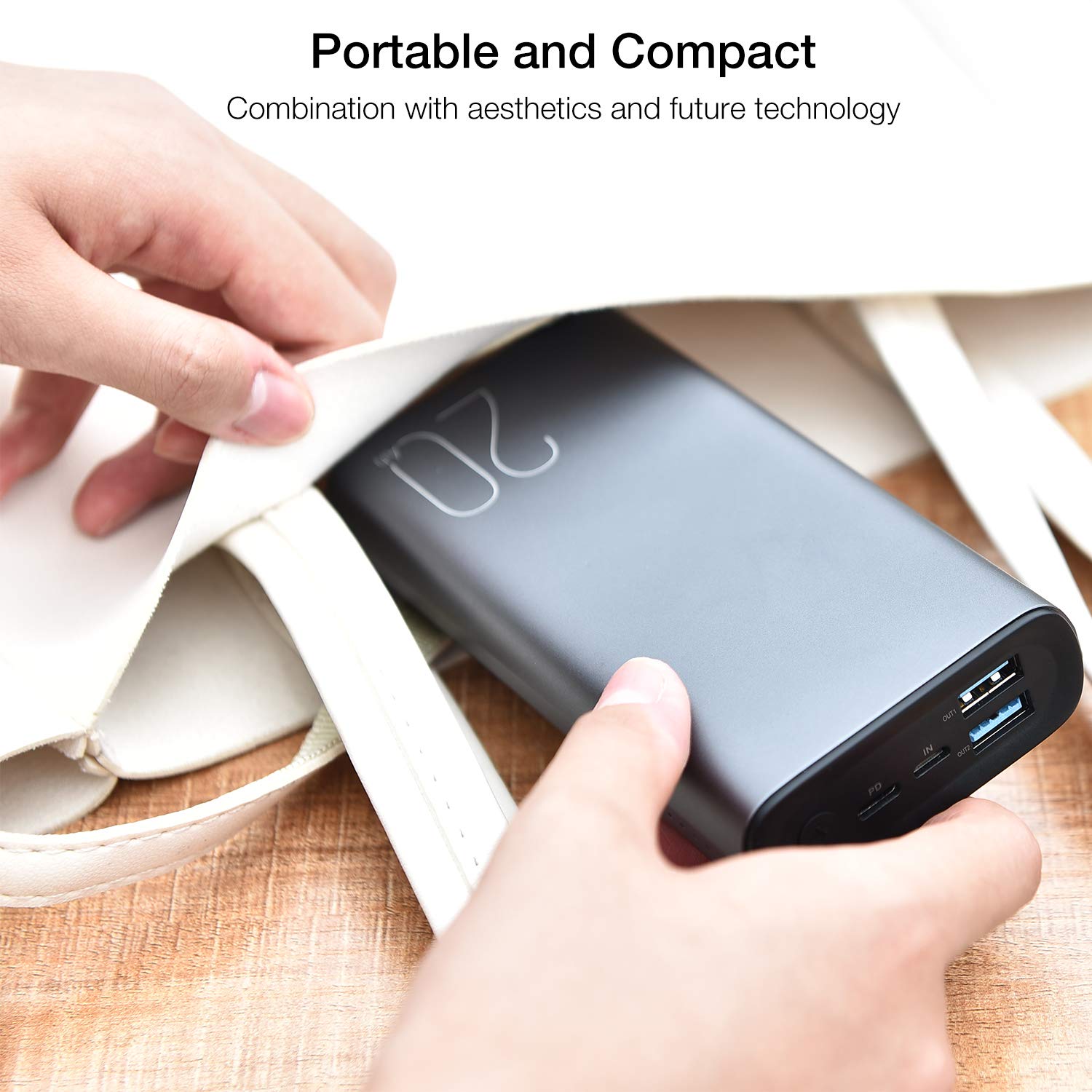 TOZO PB1 PD Portable Charger 20000mAh Capacity Fast Charging Power Bank 18W High Charging Speed External Battery Pack with USB-C Input/Output Compatible for iPhone,Samsung,Gray