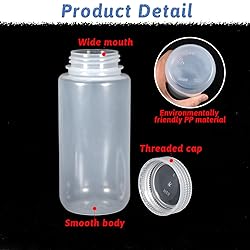 2 Pcs 16oz/500ml Plastic Sample Bottles Wide Mouth