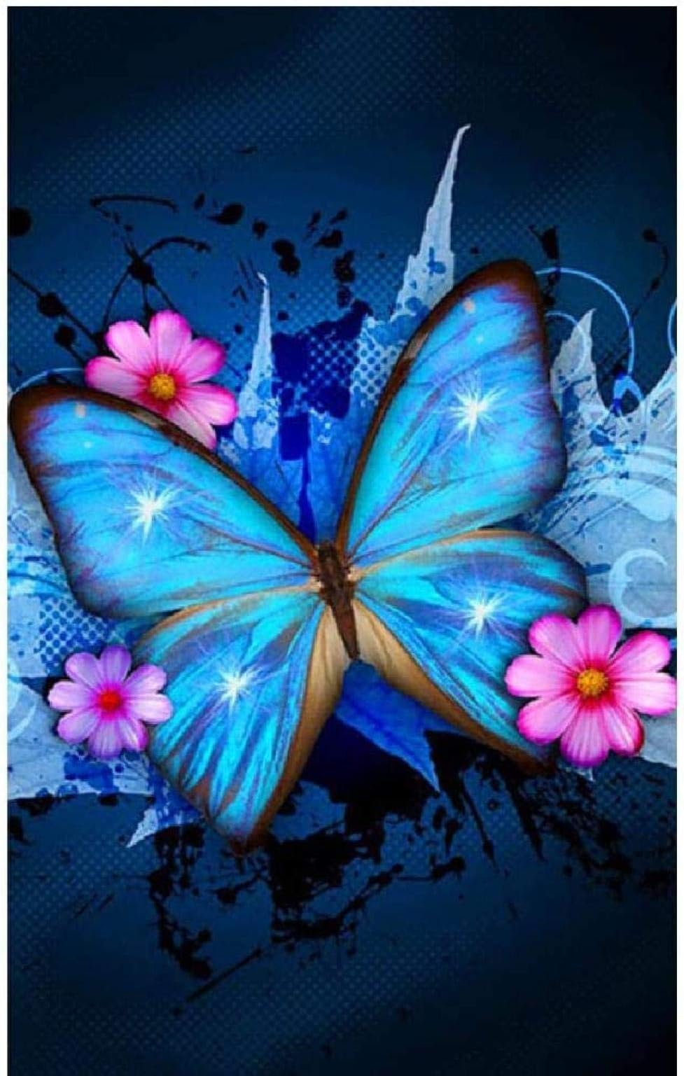 BJBJBJ 1000 Pieces of Wooden Puzzles Puzzle Adult Jigsaw Puzzle Wooden Picture Blue Butterfly Pink Flower Art Leisure Game Toy Home Decoration