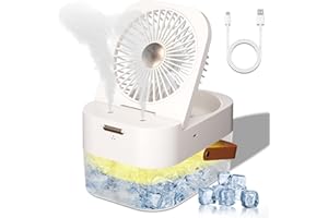 Portable Air Conditioners, [Rechargeable & 2.5L Water Tank] Soves Room Cooler Air Conditioner, 3 Wind Speed & Light, 3 Cool Mist Room Portable AC Personal Mini Cooling Fan Evaporative Air Cooler