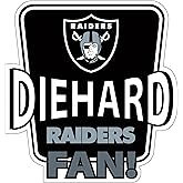 Siskiyou Sports NFL Las Vegas Raiders Die-Hard Fan Auto Decal, Team Colors, One Size