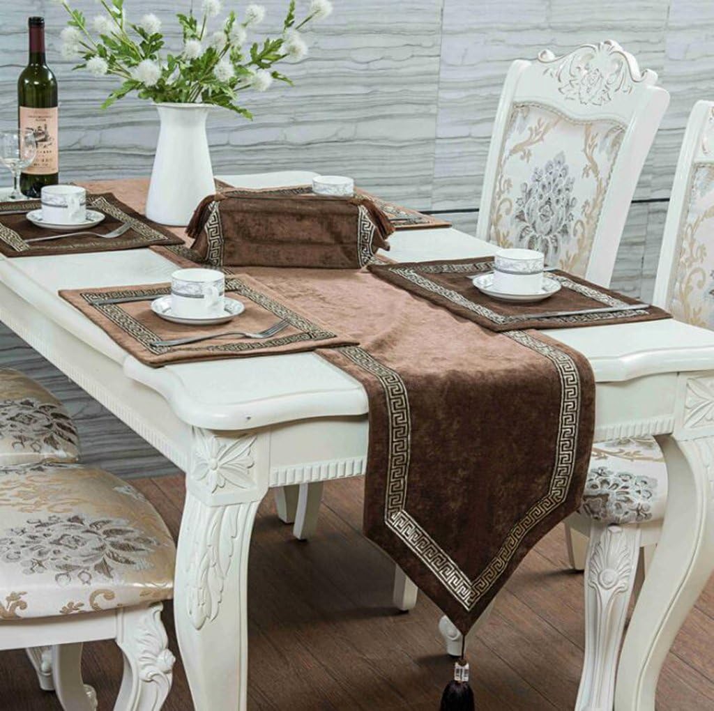 BiuTeFang Table Runner Table Runners European style, table flag, modern, embroidery, table flag Banquet Party Decoration 33X250cm
