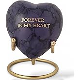 Memorial Heart Keepsake Urn for Ashes | Mini Cremation Urns for Female, Pets or Children | Keepsake Urns for Human Ashes | Memorials Gifts | Forever in My Heart