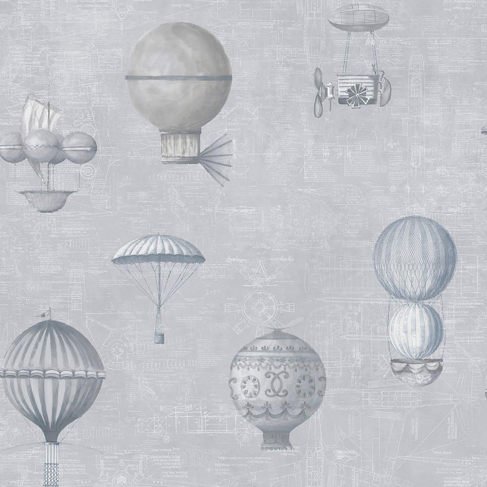 Galerie G56201 Steampunk Wallpaper, Silver/Dark Grey, Full roll (10M x 53 cm)