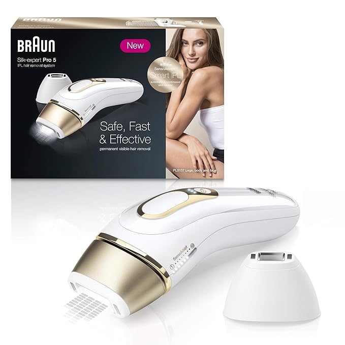 Braun Silk·expert Pro 5 PL5137 Latest Generation IPL, Permanent Hair Removal, White Braun Silk·expert Pro 5 PL5137 Latest Generation IPL, Permanent Hair Removal, White