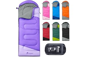 PTEROMY Sleeping Bags for Adults, Lightweight and Machine Washable, Water Resistant Backpacking Camping Sleeping Bag for Warm Cold Weather, Camping Essentials for Hiking Outdoor Travel