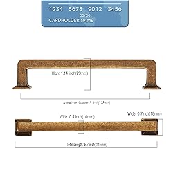 9BUILD 10 Pack Antique Brass Cabinet Pulls 5 Inch
