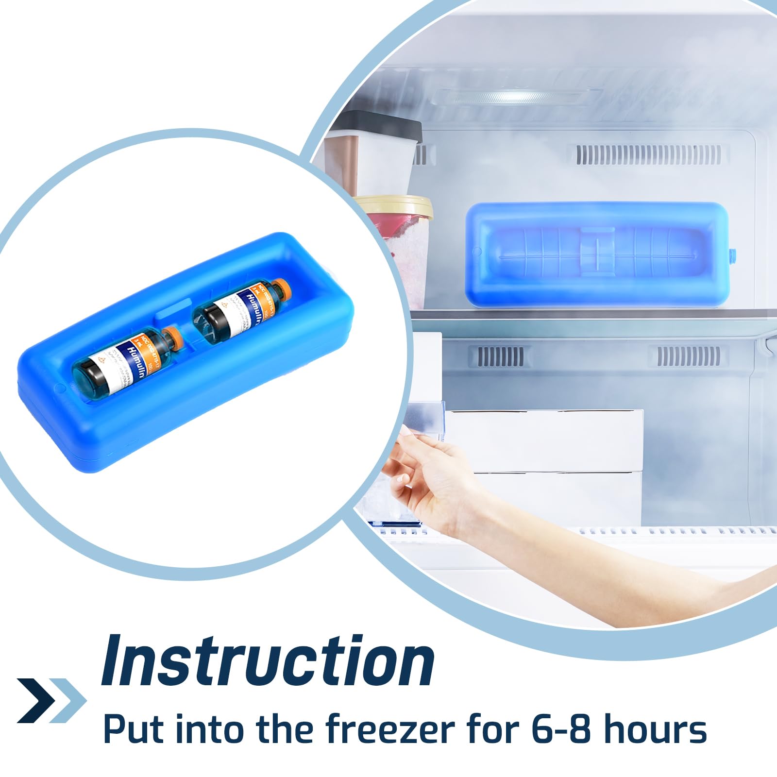 Cruxer Insulin Vial Cooler Travel Case,Diabetes Carrying Insulated Bag for Supplies Keep Medicine Cool,Diabetic Small Bottle Protector Kit for Storage,Portable Mini Pack with Protective Ice Brick