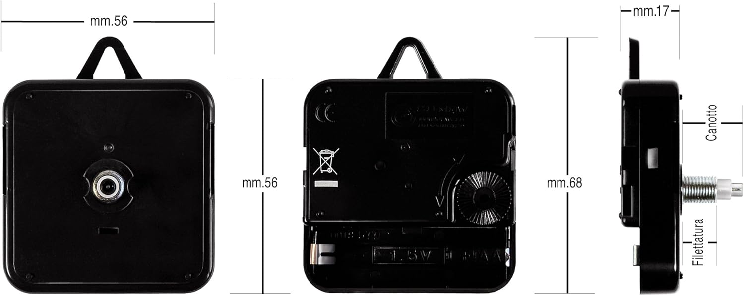 Kit Meccanismo Orologio Silenzioso Con Lancette A Forma Di Posate – Rotazione Continua, Per Orologi Da Parete Fai-Da-Te, Produzione Italiana