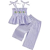 Toddler Baby Girl Mardi Gras Clothes Tie-Up Strap Ruffle Camisole Tops Linen Pants Set Little Girls Carnival Outfit (Mardi Purple, 18-24 Months)