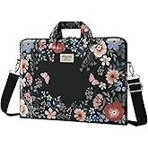 MOSISO Laptop Bag for Women, 15.6 inch Computer Bags Compatible with MacBook Pro 16 inch, HP, Dell, Lenovo, Asus Notebook, 15-15.6 inch Laptop Messenger Shoulder Sleeve with Strap, Lush Floral