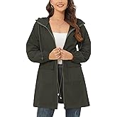 ETOSELL Women's Waterproof Rain Jacket with Hood Lightweight Packable Long Raincoat Windbreaker for Outdoor Activities