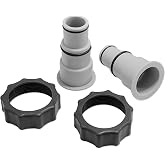 Pool Hose Adapter with Collar Replacement for Intex Above Ground Pools Pump | Converts 1.5" &amp; 1.25" Hoses or Threaded Pumps, Compatible With Salt/Chlorine Systems, Leak-Proof, Plastic (2 Pack)