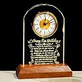 Arikyrist Happy 70th Birthday Crystal Clock Gifts for Men Women Turning 70 Birthday Quartz Clock Gifts with LED Wooden Light Base 70 Years Old Birthday Presents for Parents Mom Dad Home Decor