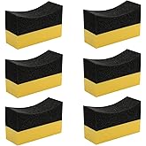 Unlorspy 6 Pcs Tire Applicator Dressing Shine Sponge, Tire Dressing Applicator Pads, Color Polishing Sponge for Car Glass, Pa