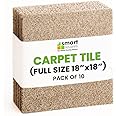 Smart Squares in A Snap Premium Made in The USA Carpet Tiles 18x18 Inch, Soft Padded, Seamless Appearance, Peel and Stick for Easy DIY Installation (10 Tiles - 22.5 Sq Ft, 708 Claystone)
