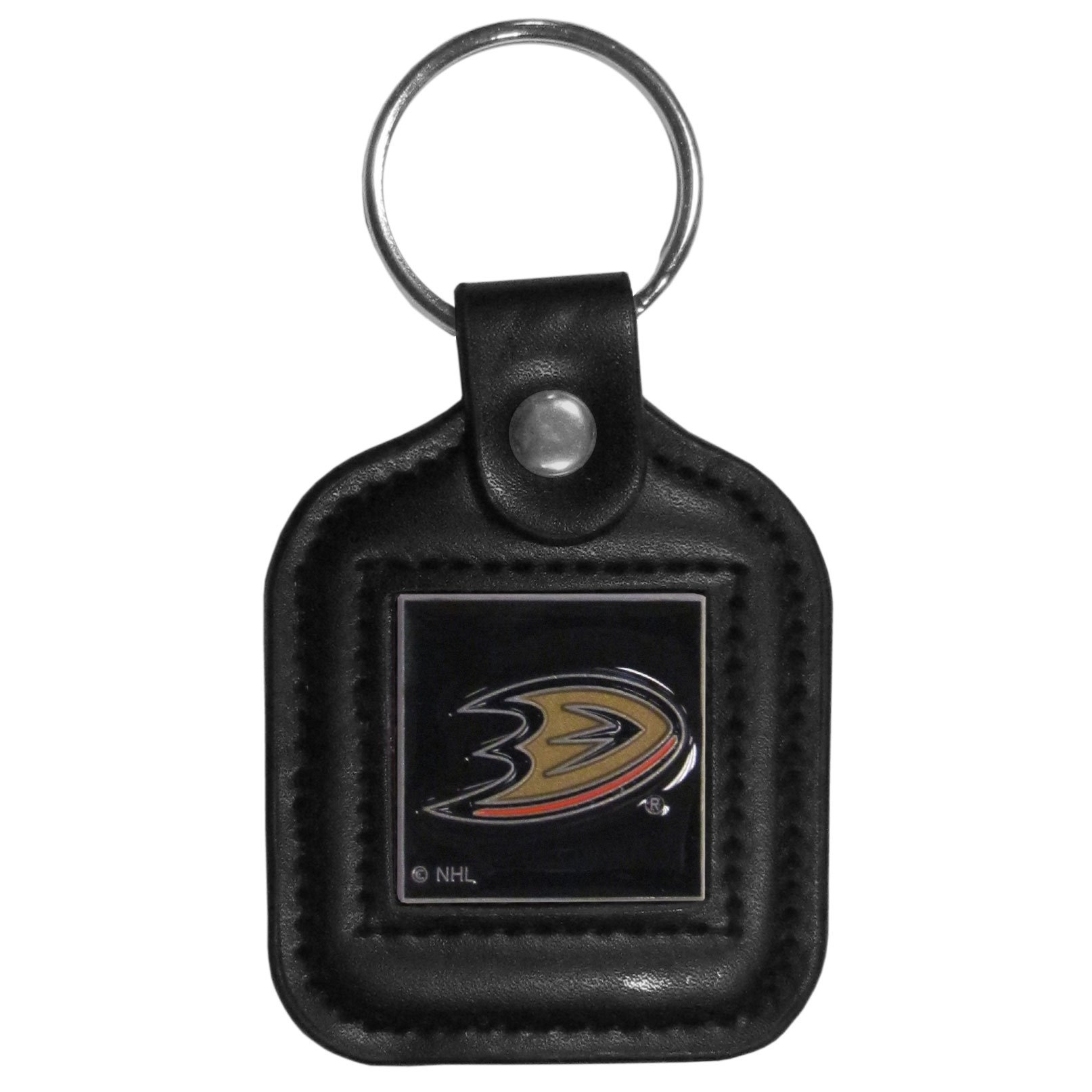 Siskiyou NHL Sports Fan Shop Anaheim Ducks Square Leather Key Chain One Size Black