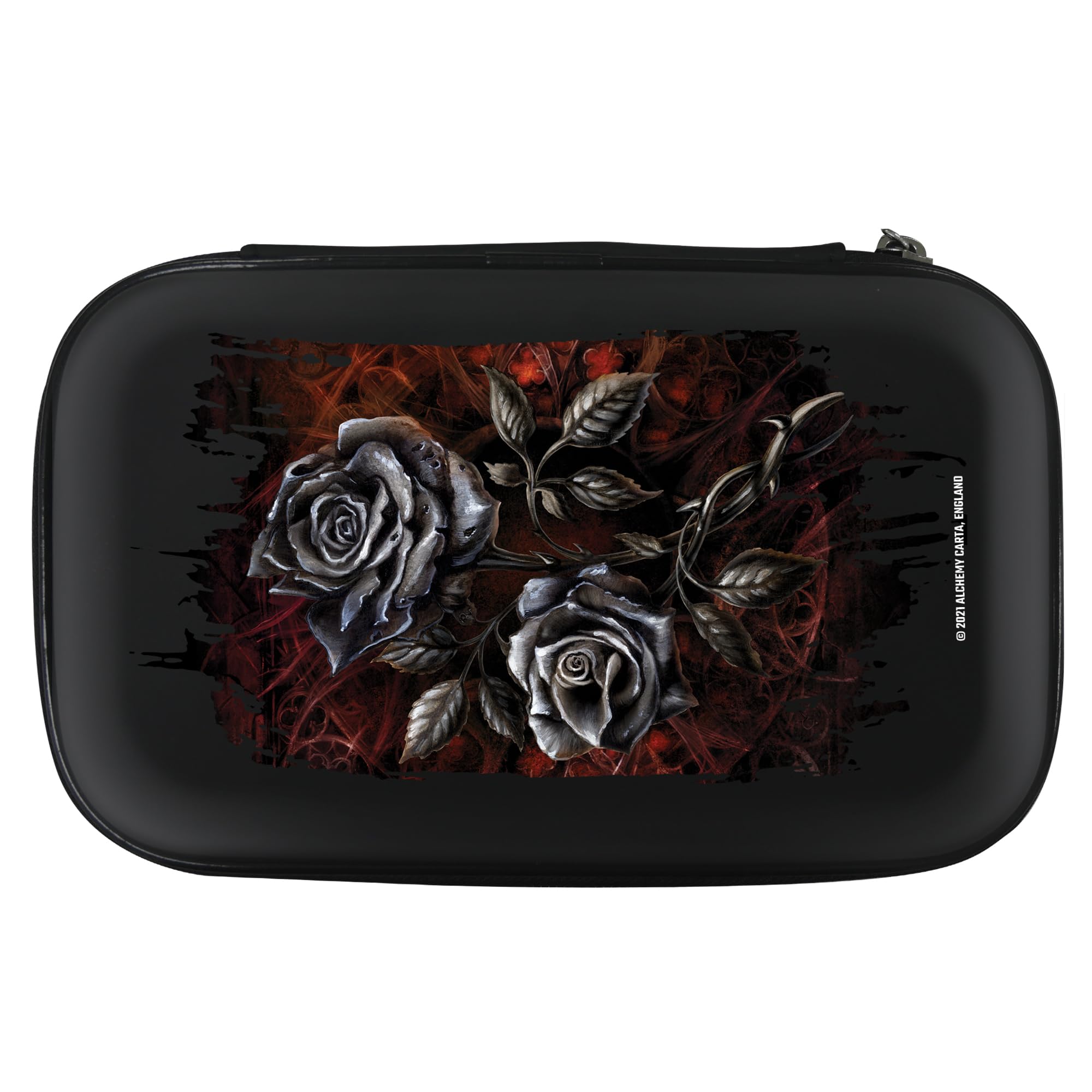 Officially Licensed Alchemy Darts Case Gothic Tattoo Design Storage Wallet (Roses)