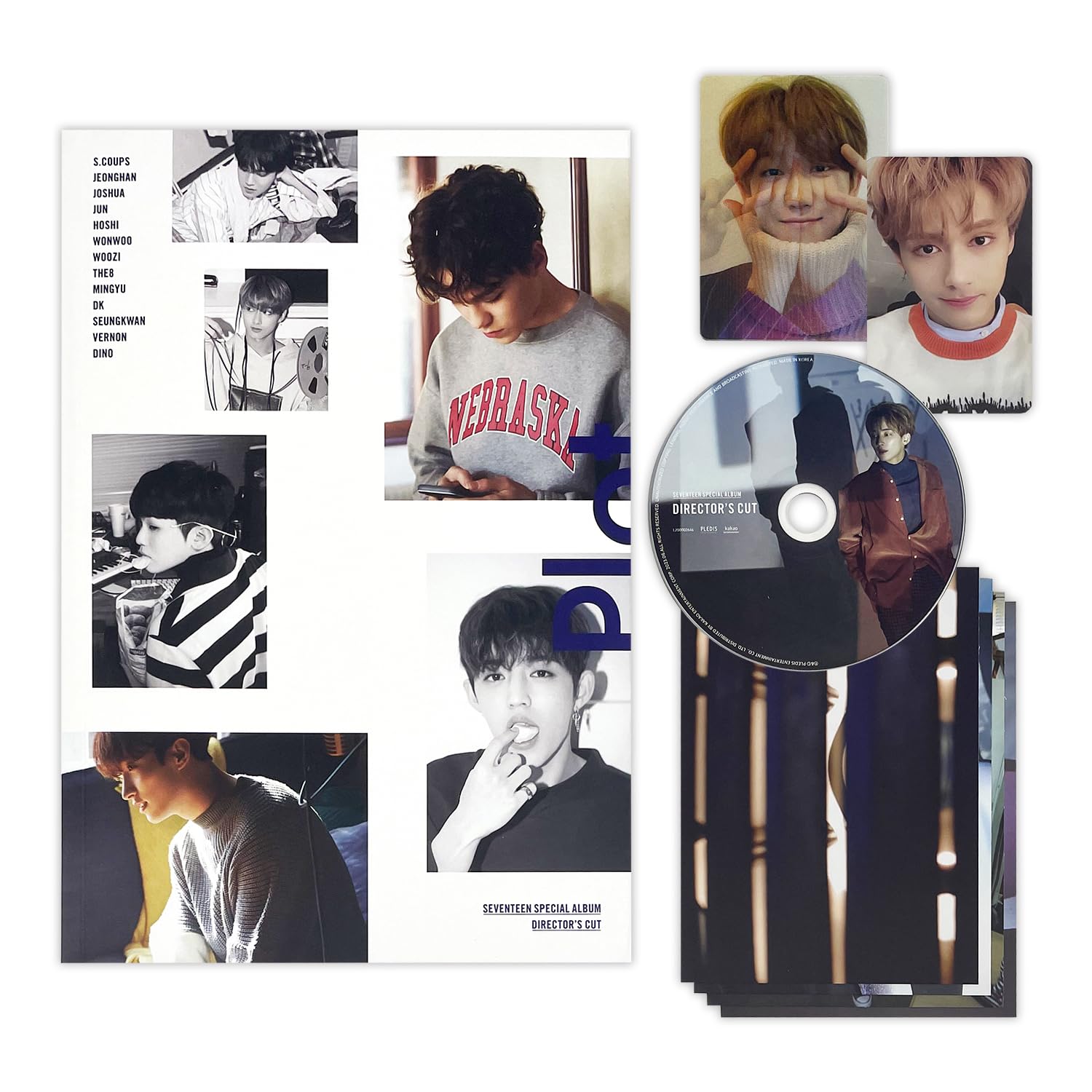 SEVENTEEN - Special Album [DIRECTOR'S CUT] (Re-release) (PLOT Ver.) Photobook + CD + Postcards + Lenticular Card + Photocard + 2 Pin Button Badges + 4 Extra Photocards