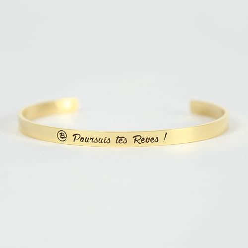 Bracelet Jonc Avec Citation Motivante Plaque Or Phrases D Inspiration Chic Tendance Moderne Et Elegant Ajustable Homme Et Femme Crois En Toi Amazon Fr Bijoux