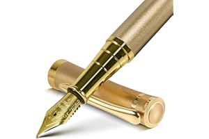 FINTANIX Fountain Pen - Luxury Gold Finish, Fine Nib, Smooth Writing, Complete Set with Ink Cartridges & Converter & Pen Sleeve, Perfect for Professional, Office, Journaling Use, Ideal Gift