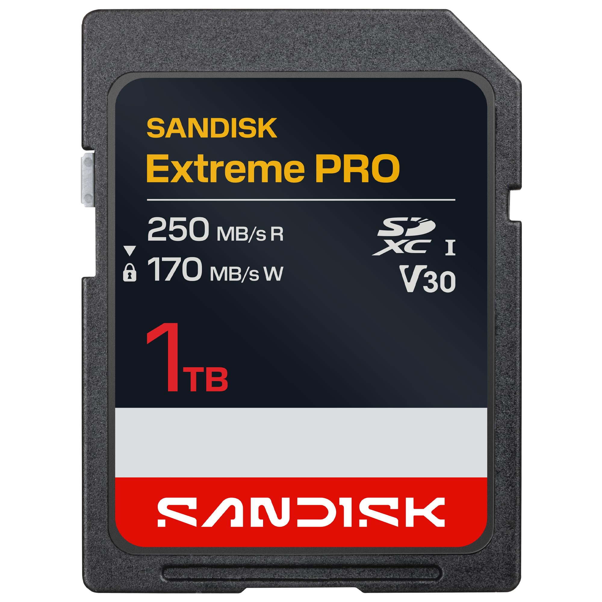 SANDISK 1TB Extreme PRO SD UHS-I Card - Up to 250MB/s Read Speed and 170MB/s Write Speed, 4K UHD, Full HD, U3, and V30 - SDSDXXJ-1T00-GSCIN Image