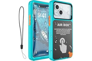 Haireca Waterproof Phone Case, Underwater Snorkeling Case for 6.1" iPhone [16, /15 Pro, 14/14 Pro, 13/13 Pro, 12/12 Pro], Inflated Touchscreen HD Photography Water Proof Beach Essentials, Teal