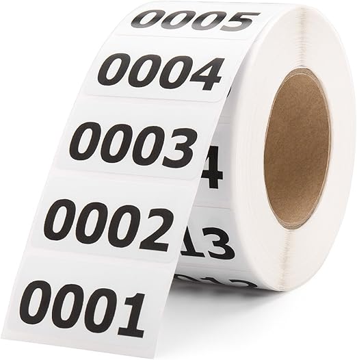 Shiplies Consecutive Number Labels Inventory Stickers for