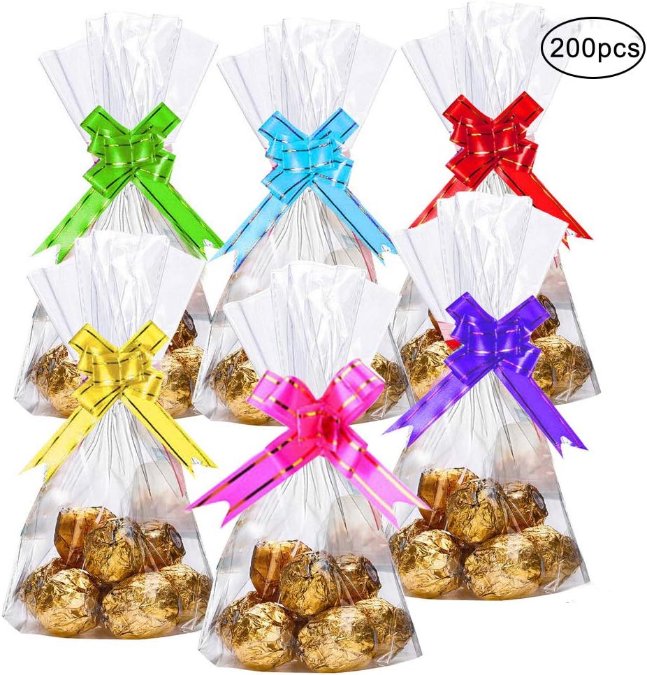 pengxiaomei 100Pcs Clear Cellophane Treat Bags