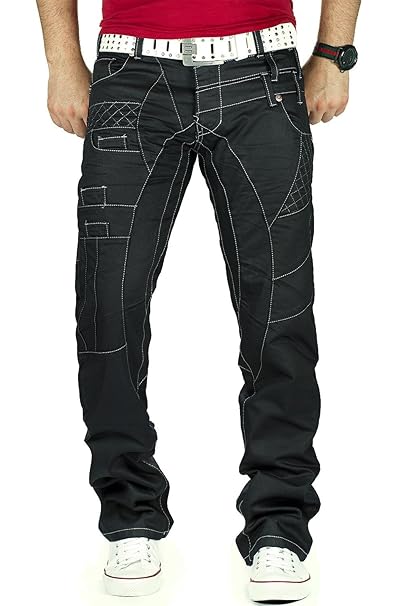Kosmo Lupo Herren Jeans Freizeit Hose Denim Clubwear Japan Style Dope Schwarz