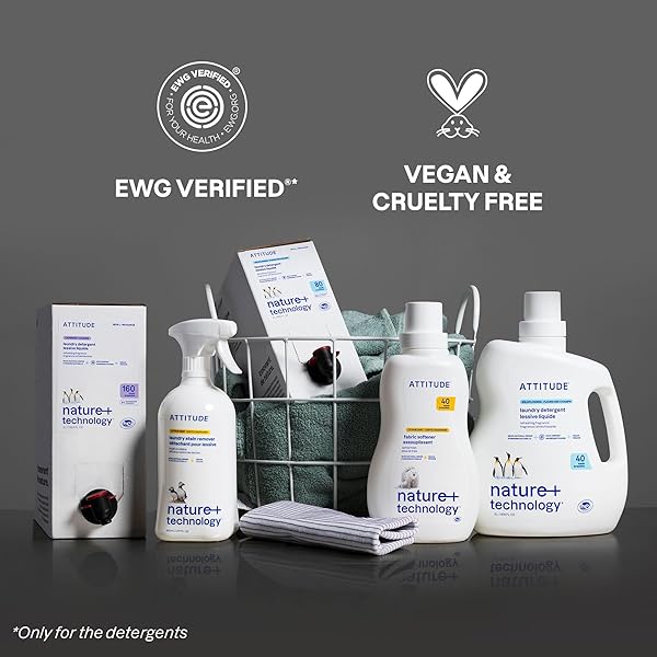 ATTITUDE STAIN REMOVER SPRAY FOR LAUNDRY, REMOVES ODORS & STAINS, PLANT-BASED & VEGAN, CITRUS ZEST SCENT, 27.1 FL OZ