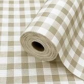 Drawer and Shelf Liner for Kitchen Cabinet Non-Adhesive Non-Slip | Thick Shelf Paper Strong Grip Waterproof Easy to Clean for Shelves, Cupboard, Desks, Biege Plaid Pattern, 12 in x 10 FT