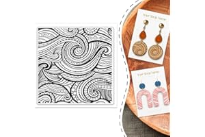 beinkmake Feuille de texture en argile polymère cachemire vagues de l'océan - Feuilles de tampon en silicone transparent réut