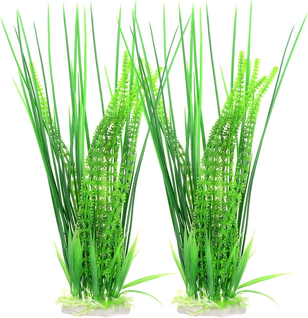 Saim2 PCS Aquarium Artificial Underwater Plastic Plant Decor Aquatic Water Grass Fish Tank Decorations 15.7"