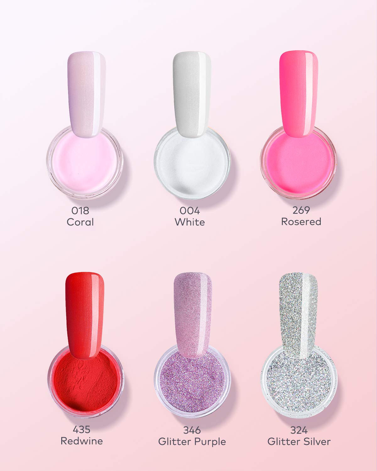 Dip Powder Nail Kit Starter, opove Dipping Acrylic Powder and Liquid Set Starter Kit Glitter Manicure French Nail Art Set Essential Tools - 6 Colors: Beauty