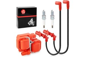 MOTO1988 Ignition coil & Spark plug & Cap w/Wire for Polaris Sportsman Ranger 700 800 2005-2016 RZR 4 S 800 2008 2009 2010