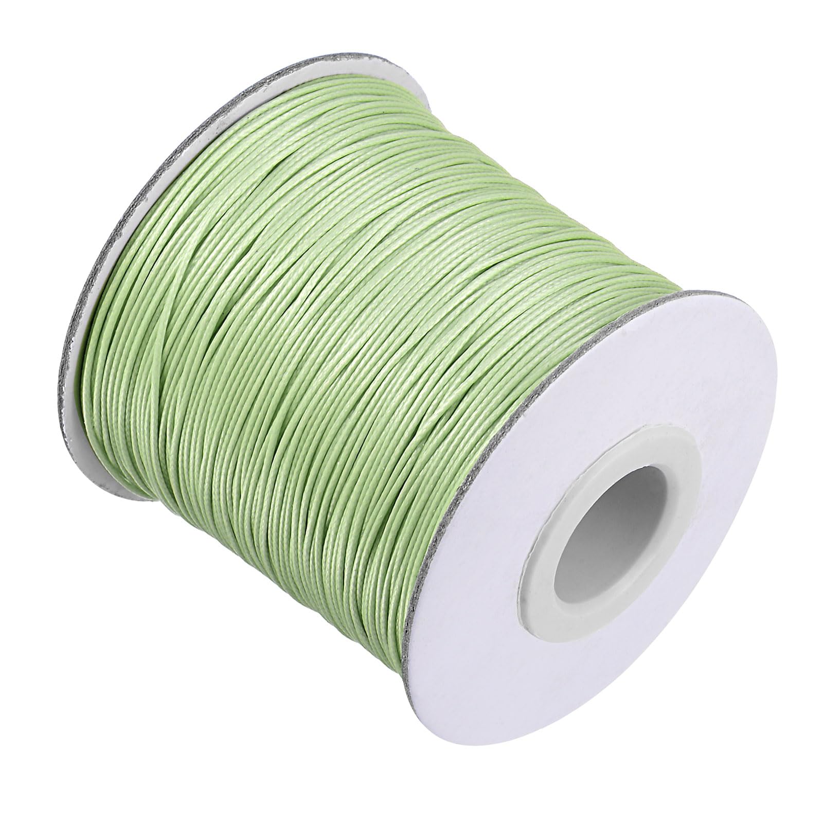 CoCud Waxed Polyester String Cord, 173 Yards 159m Length 0.5mm Dia, Soft Smooth Beading Thread Light Green - (Applications: for DIY Craft)